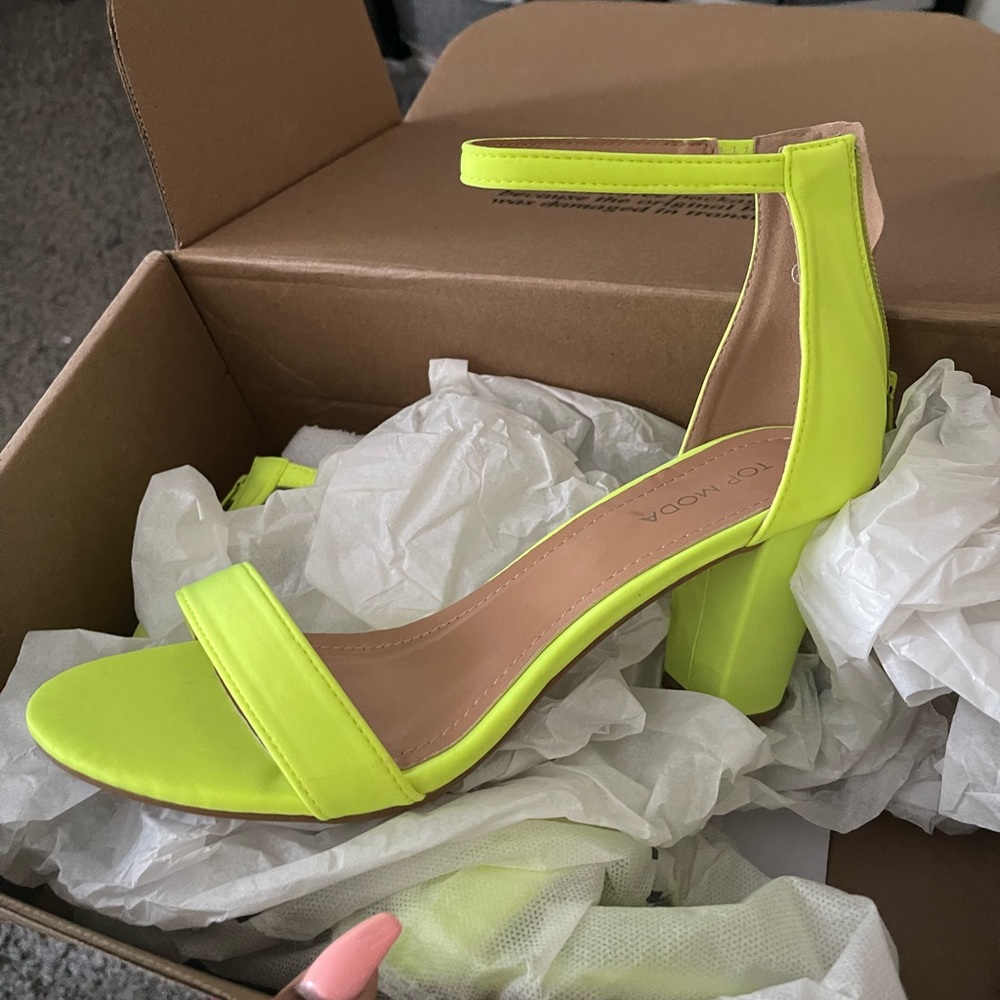Neon green heels